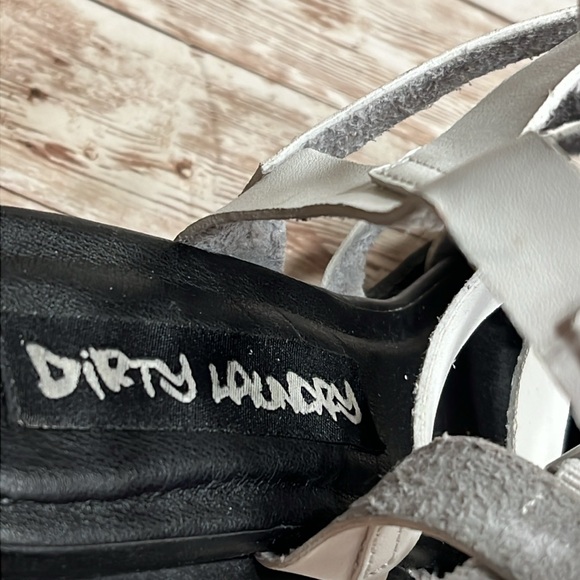 NWOB Dirty Laundry White Chunky Block Heel Roman Ankle Sandals Size 10 / 41 - Picture 6 of 7